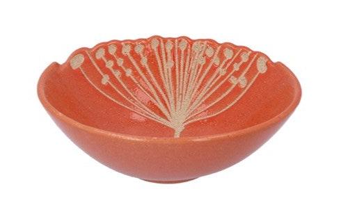 Small Orange Stoneware Seed Head Bowl