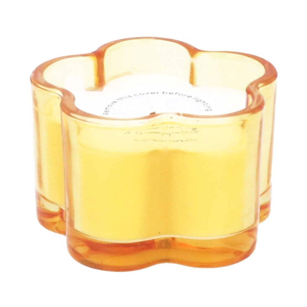 Orange Glass Flower Scented Candle - Orange & Grapefruit