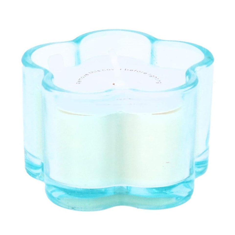 Blue Glass Flower Scented Candle - Quince & Osmanthus