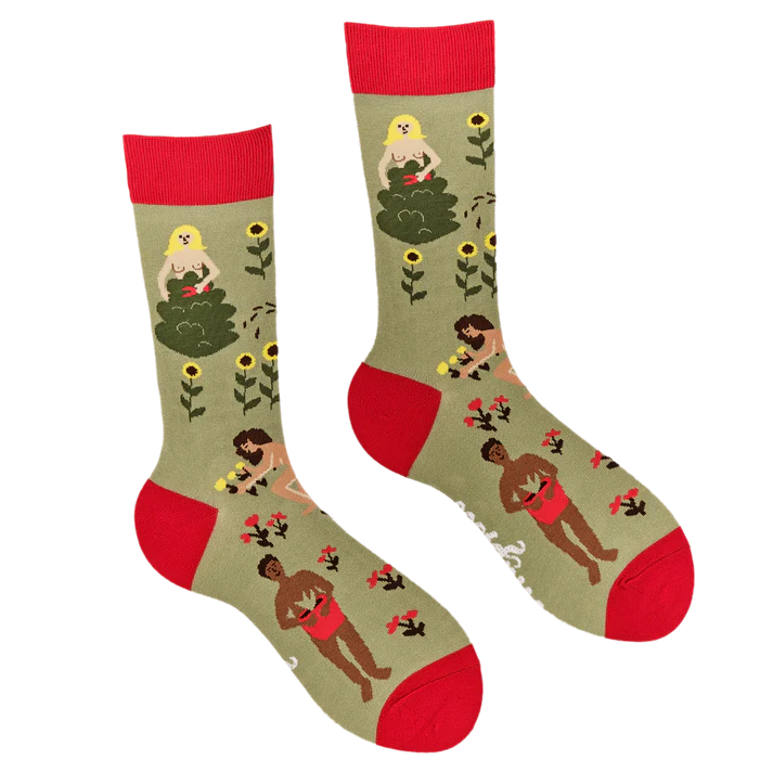 Naked Gardening Socks - Size 4-8 Green