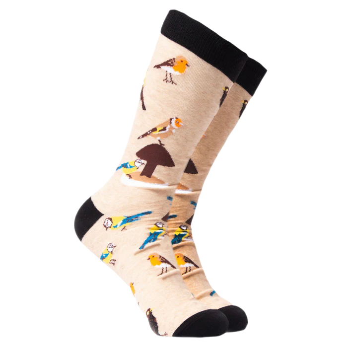 Tweet Feet Socks - Size 9-12 Oatmeal