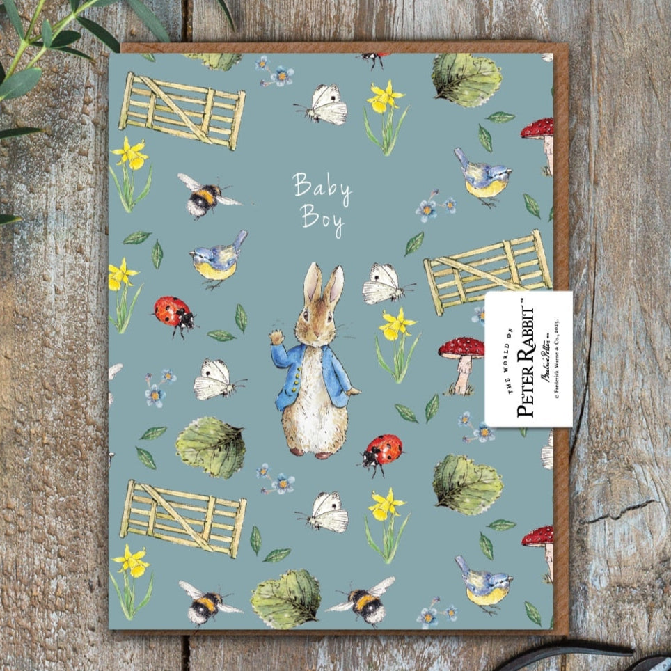 Toasted Crumpet Greeting Card - Baby Boy (Peter Rabbit)
