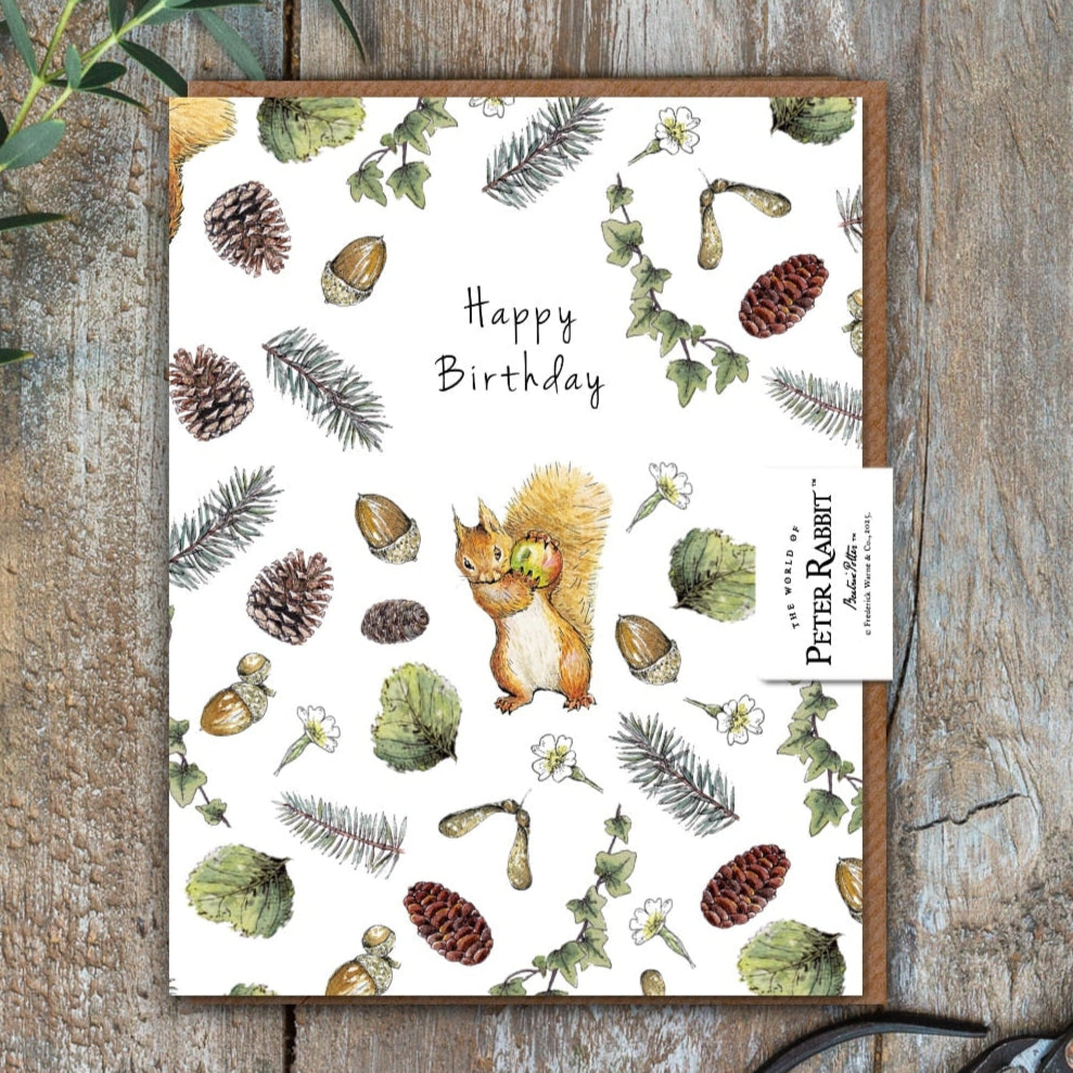 Toasted Crumpet Greeting Card - Happy Birthday (Squirrel Nutkin)