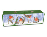 Embossed Robin Noel Tin of Biscuits