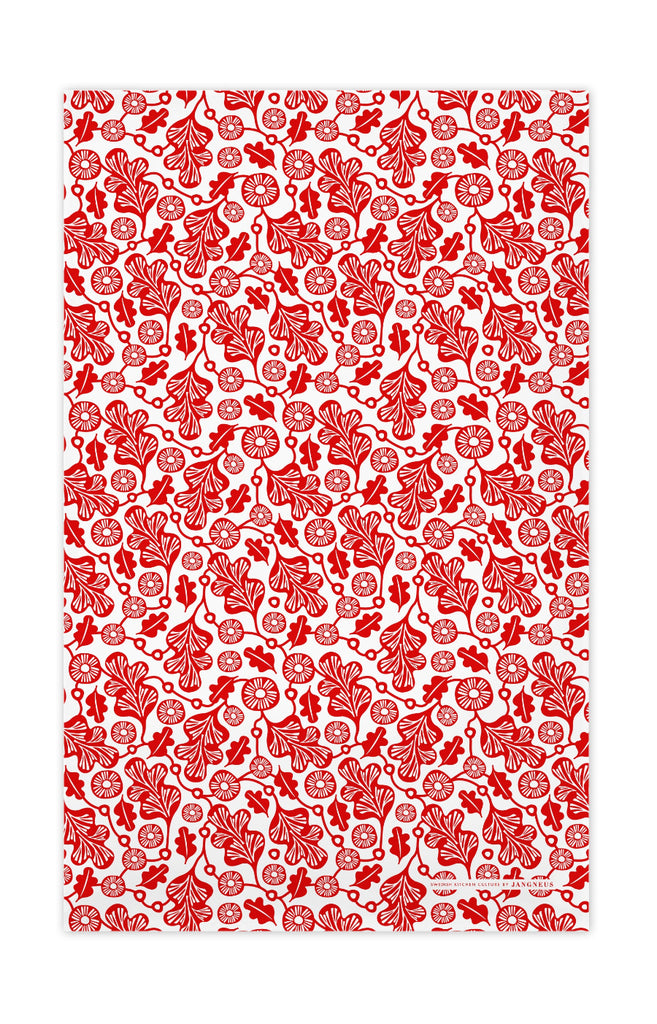 Jangneus - Red Oak Leaf Tea Towel