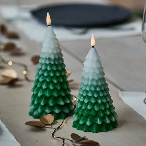 LED Winter Tree Candles, set of 2