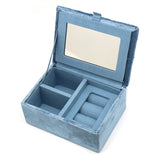 POM Blue Velvet Small Jewellery Box - Robin And Holly