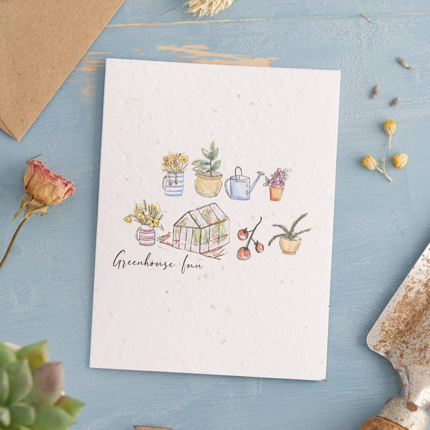 Hannah Marchant Plantable Greeting Card - Greenhouse Fun