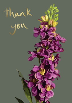 Sarah Kelleher Card - Thank You Purple Stock