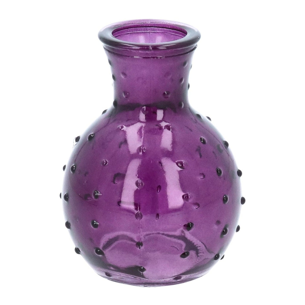 Purple Dimple Glass Mini Bud Vase