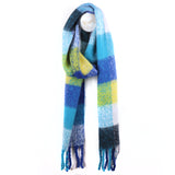 POM Blue Warm Winter Checked Scarf