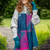 POM Blue/Pink Pebbles and Waves Scarf
