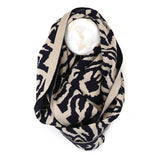 POM Oatmeal/Navy Animal Stripe Snood