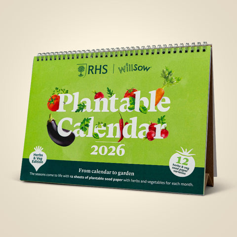RHS Plantable Veg & Herb Desk Calendar 2026 (A4)