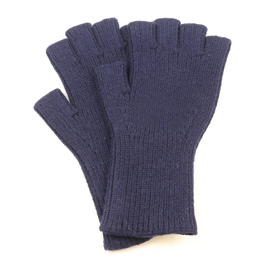 POM Navy Fingerless Gloves