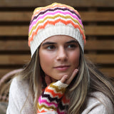 POM Autumnal Brights Chevron Beanie Hat