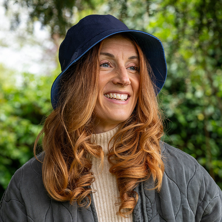 POM Navy Shower Resistant Bucket Hat