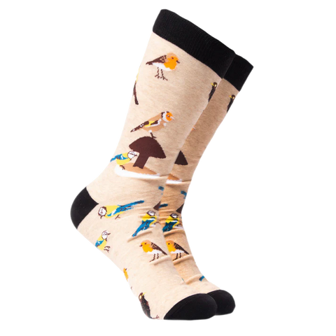 Tweet Feet Socks - Size 9-12 Oatmeal