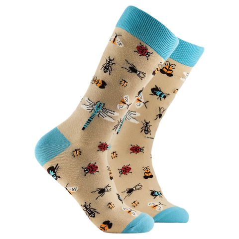 Bug Socks - Size 9-12 Beige