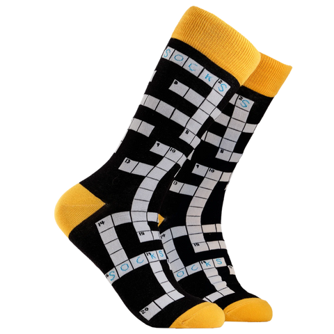 Crossword Socks - Size 9-12 Black