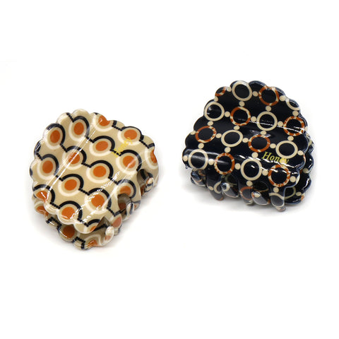 POM Black/Cream Small Claw Clips, pack of 2