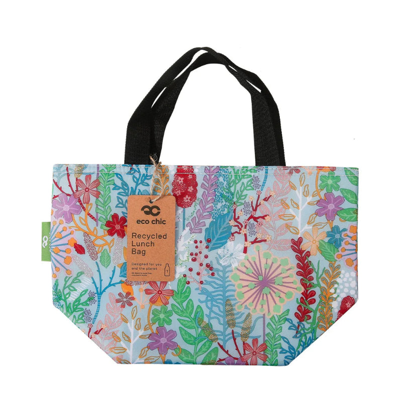 Eco Chic Blue Lush Floral Lunch Bag