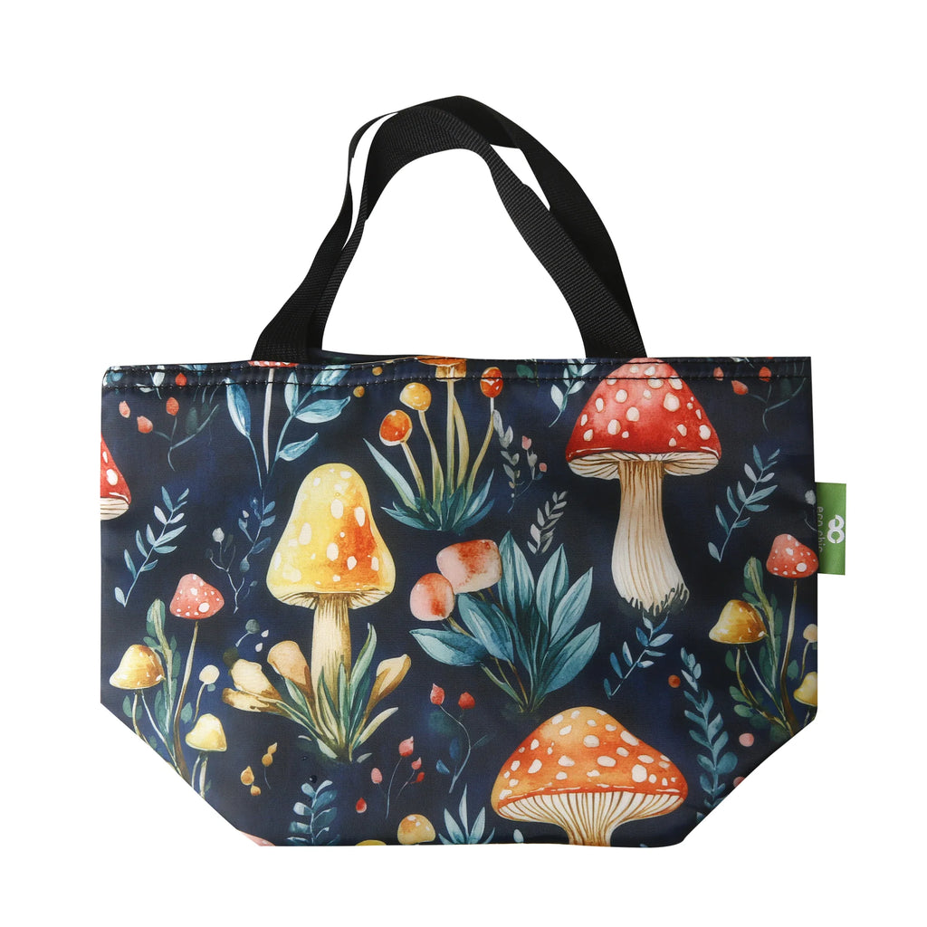 Eco Chic Black Toadstool Lunch Bag