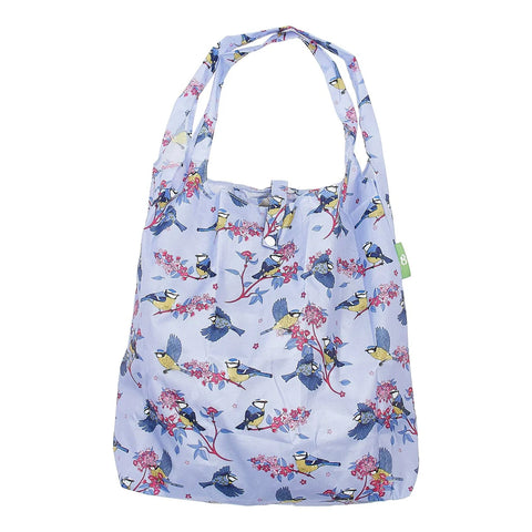 Lilac Blue Tits Foldable Shopper