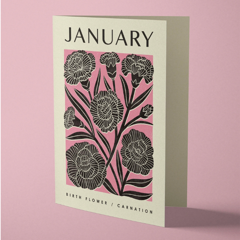 Bird & Co Card - January Carnation