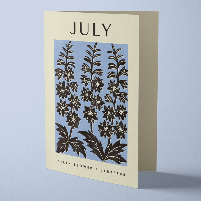 Bird & Co Card - July Larkspur