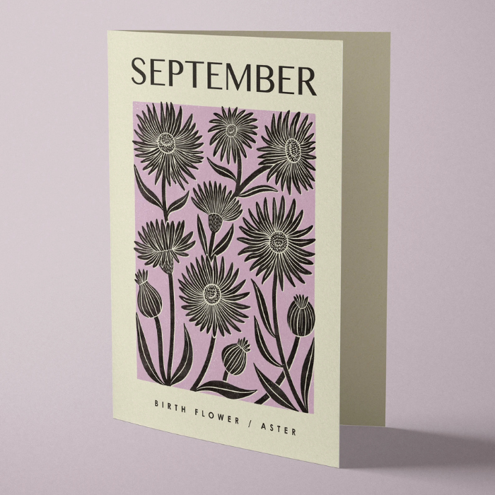 Bird & Co Card - September Aster