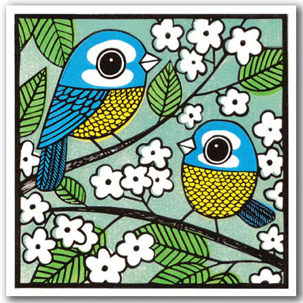 Kat Lendacka Card - Blue Tits