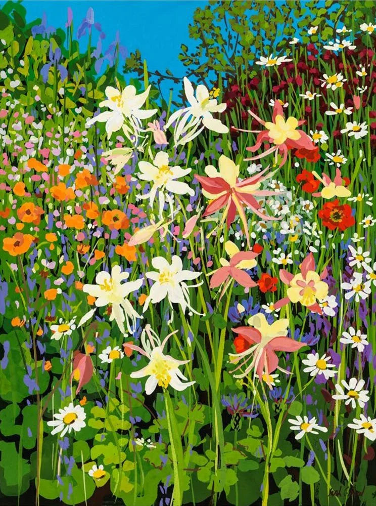 Sarah Gillard Card - Aquilegias