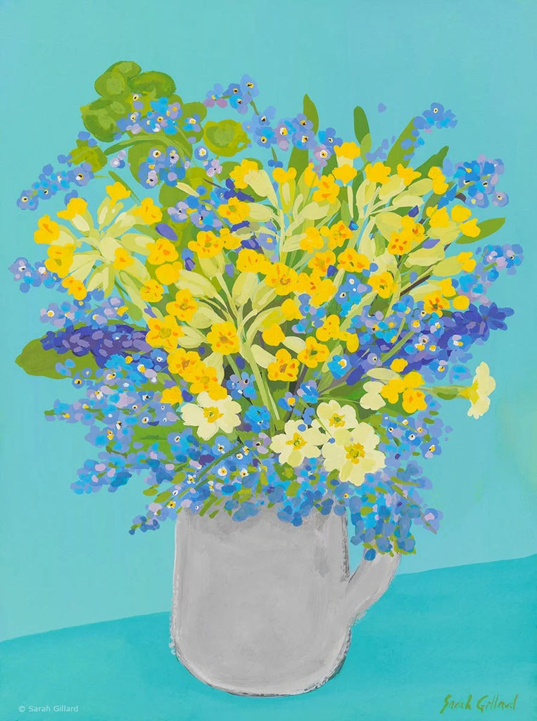 Sarah Gillard Card - Cowslips and Forget-Me-Nots