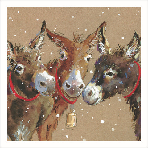 Christmas Cards Pack of 10 - Three Donkeys