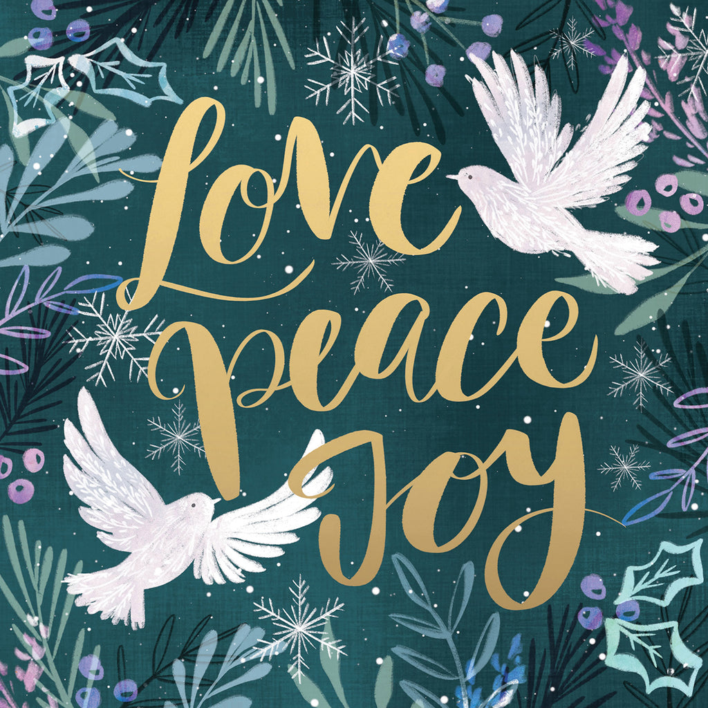Christmas Cards Pack of 10 - Love, Peace and Joy