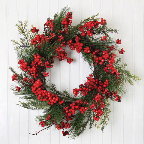 Single Christmas Card - Single Wreath