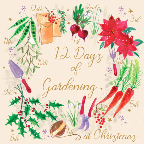 Christmas Cards Pack of 10 - 12 Days of Gardening