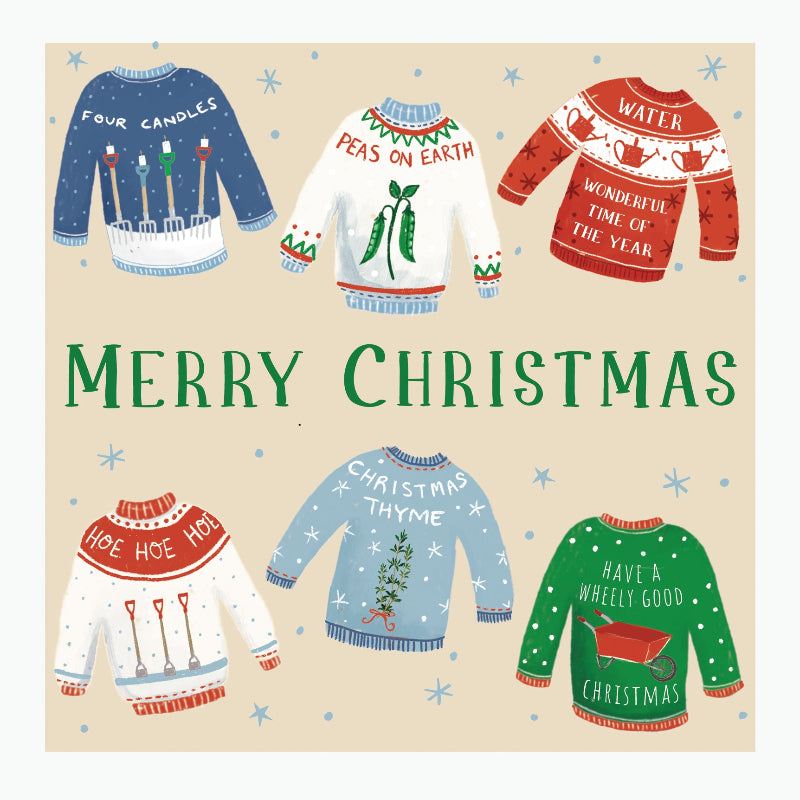 Christmas Cards Pack of 10 - Gardening Jumpers