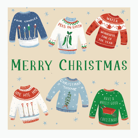 Christmas Cards Pack of 10 - Gardening Jumpers