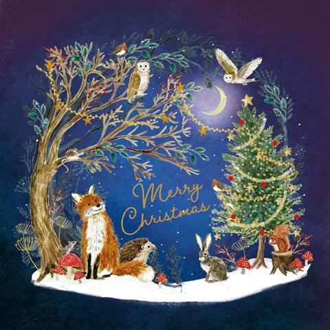 Christmas Cards Pack of 10 - Woodland at Night