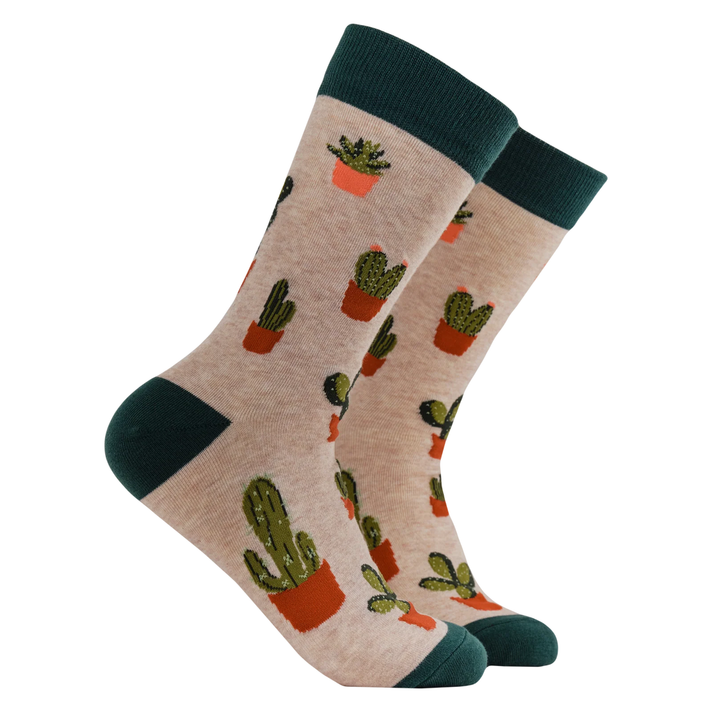 Cactus Socks - Size 9-12 Oatmeal