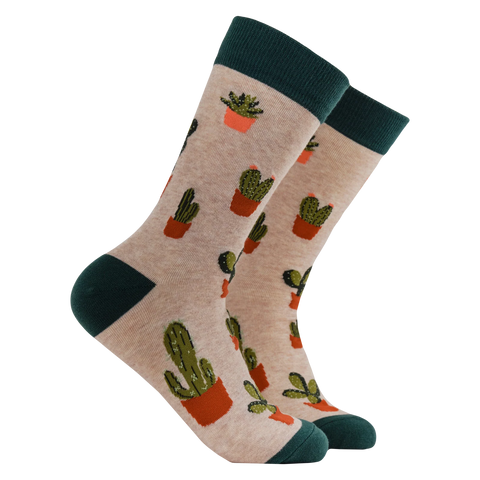 Cactus Socks - Size 4-8 Oatmeal