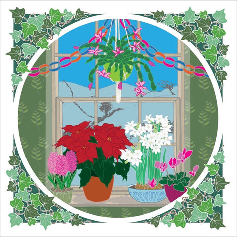 Single Christmas Card - Christmas Flowers