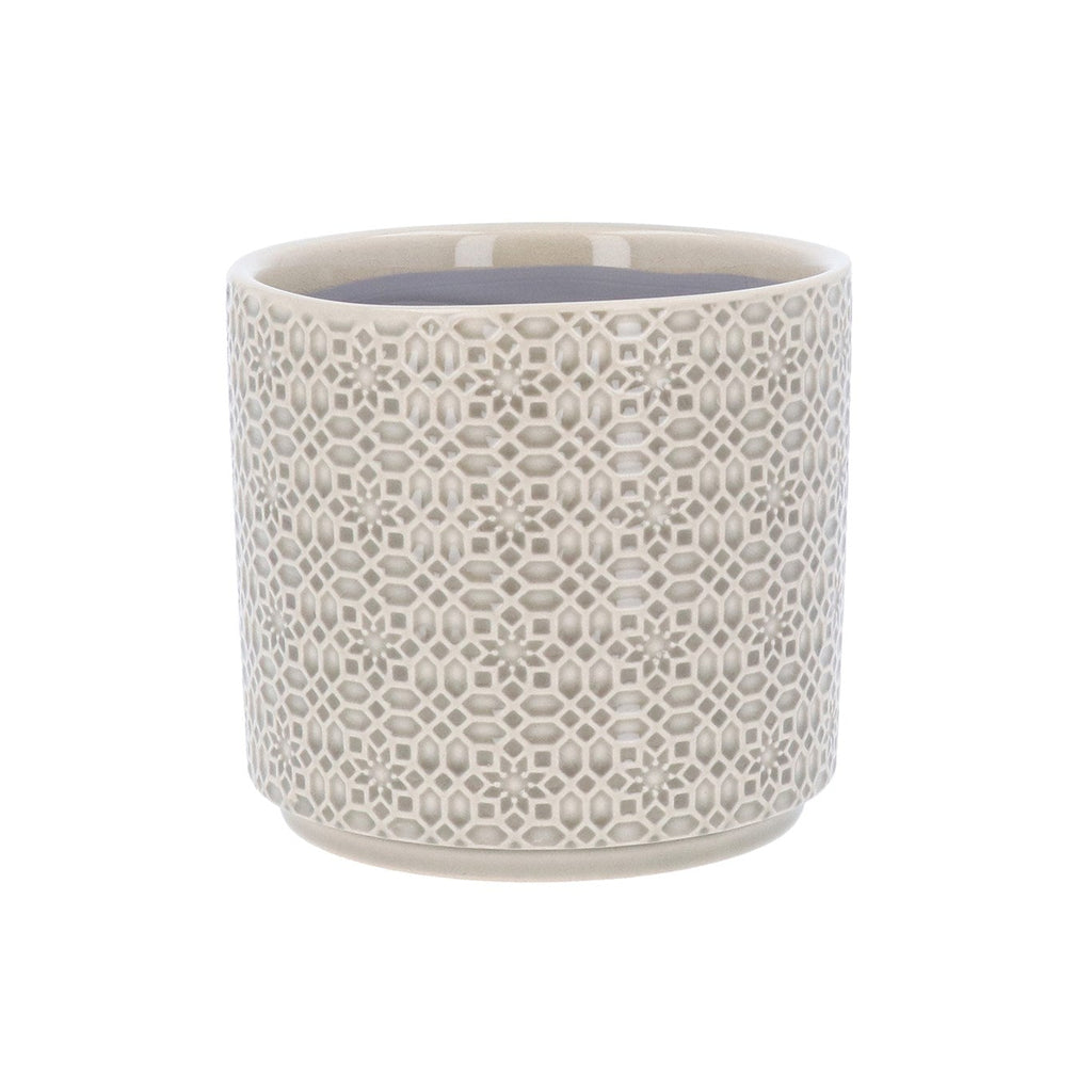 Mini Grey Tile Design Stoneware Pot