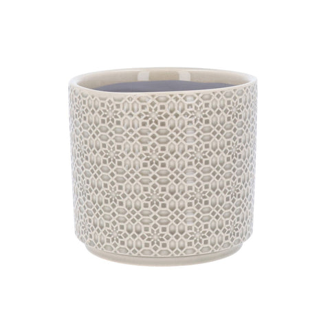Mini Grey Tile Design Stoneware Pot