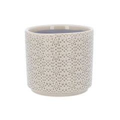 Mini Grey Tile Design Stoneware Pot