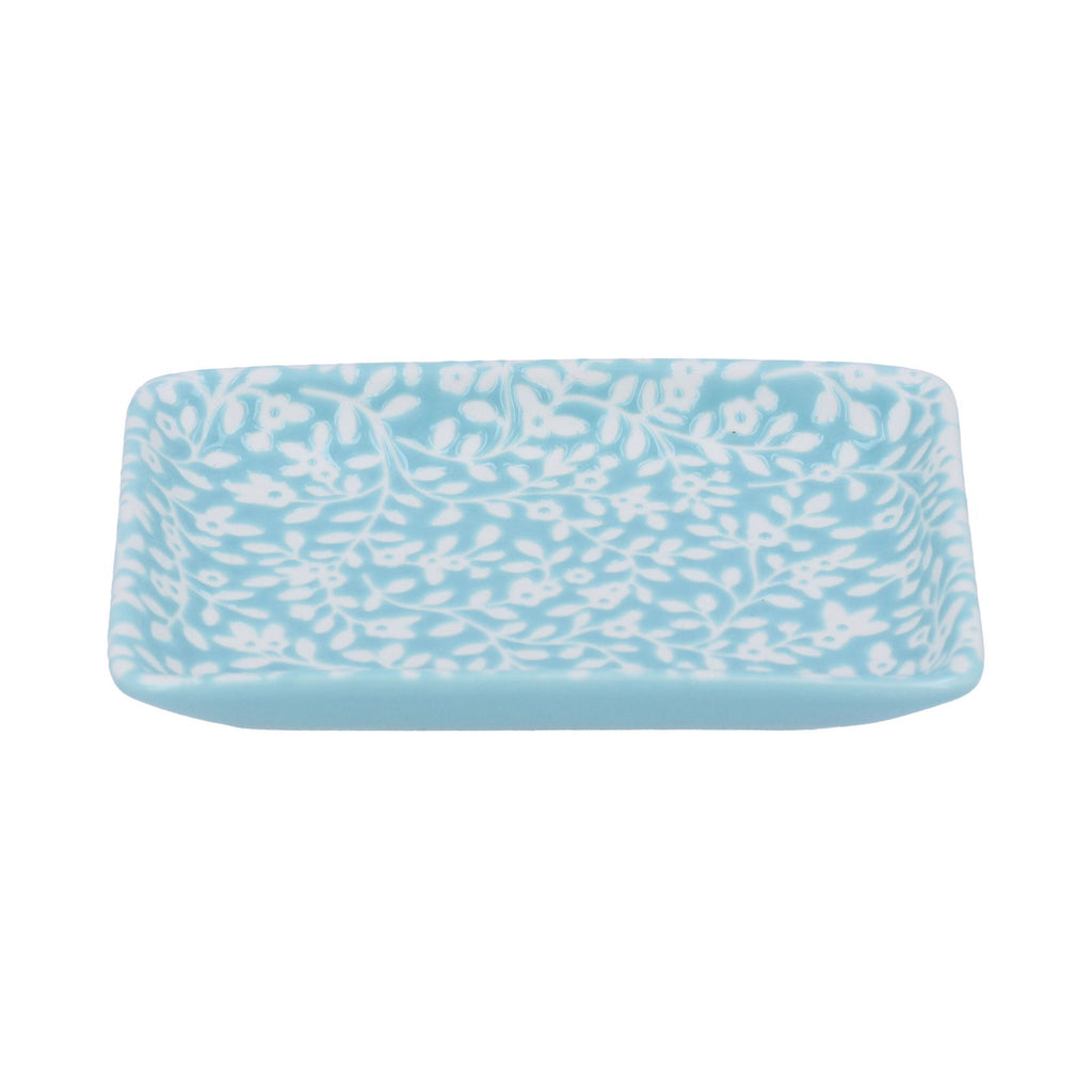 Blue Floral Vines Porcelain Trinket Dish