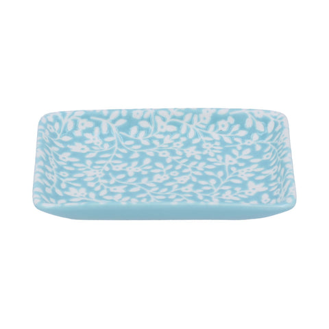 Blue Floral Vines Porcelain Trinket Dish