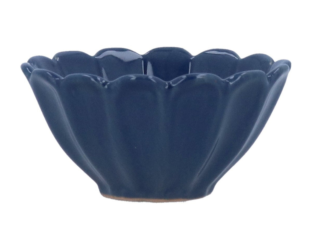 Navy Stoneware Fluted Mini Bowl